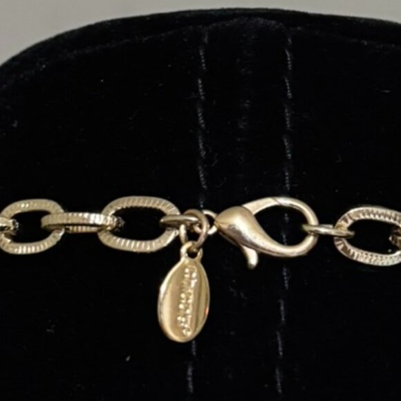 Chico's Gold Chain Black Ring Tassel Pendant Adjustable Necklace - Picture 4 of 4